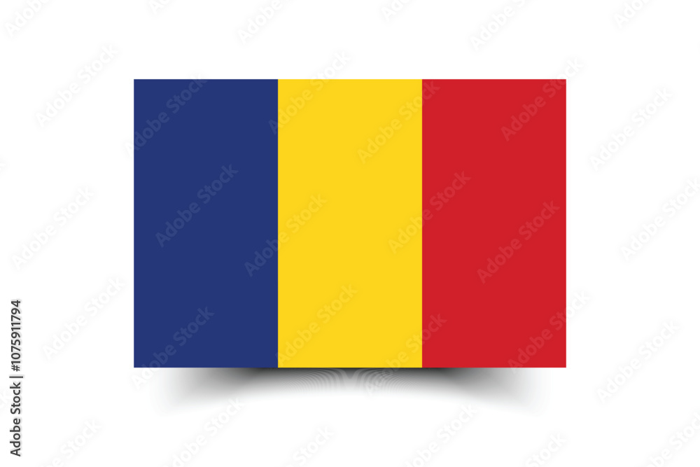 Fototapeta premium Romania flag official colors and proportion digital vector illustration