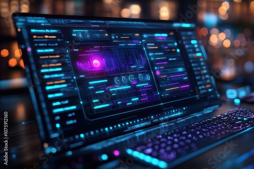 Futuristic Laptop Display