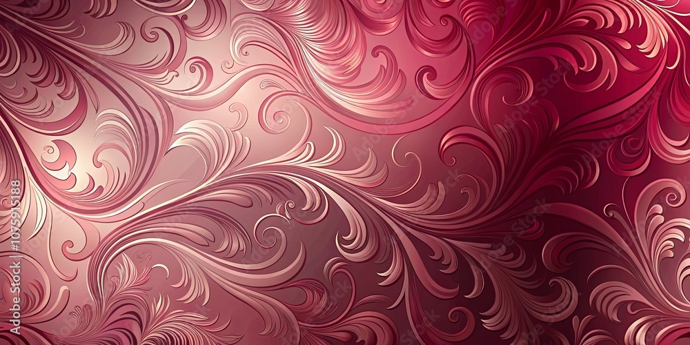 A Seamless Pattern of Delicate Swirls and Curving Tendrils in a Rich Wine Red Hue A Seamless Pattern of Delicate Swirls and Curving Tendrils in a Rich Wine Red Hue