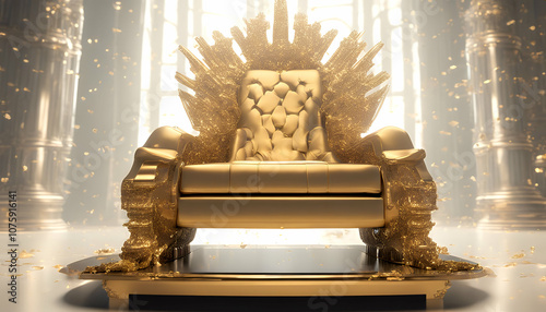 comfortable elegance background luxury retro gold decor interior antique throne chair furniture seat design object style golden decoration armchair sofa wood classic leather   photo