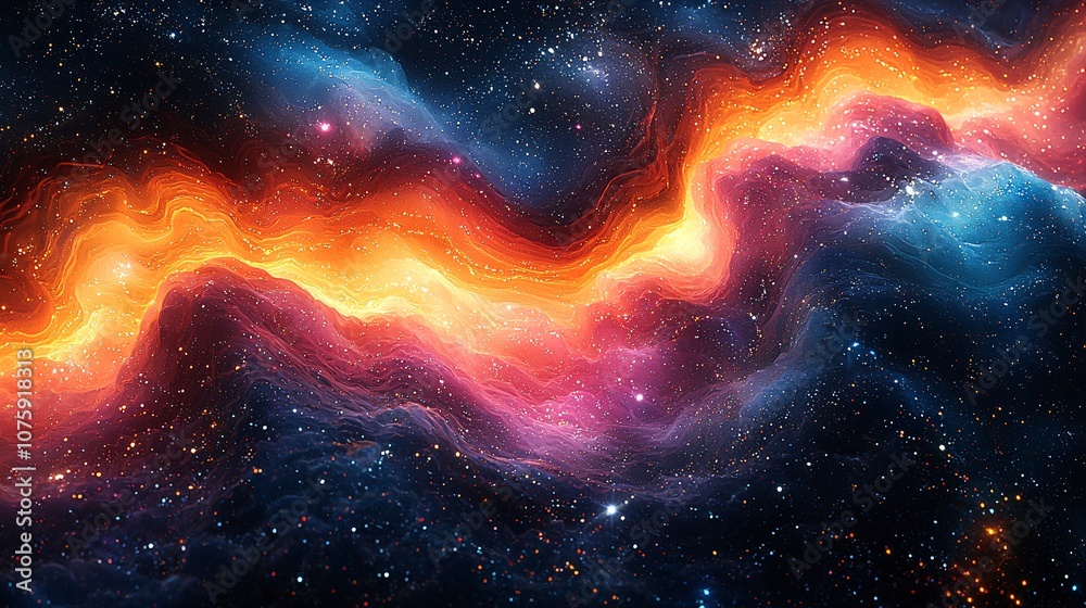 Obraz premium Explore electric neon lines in endless space