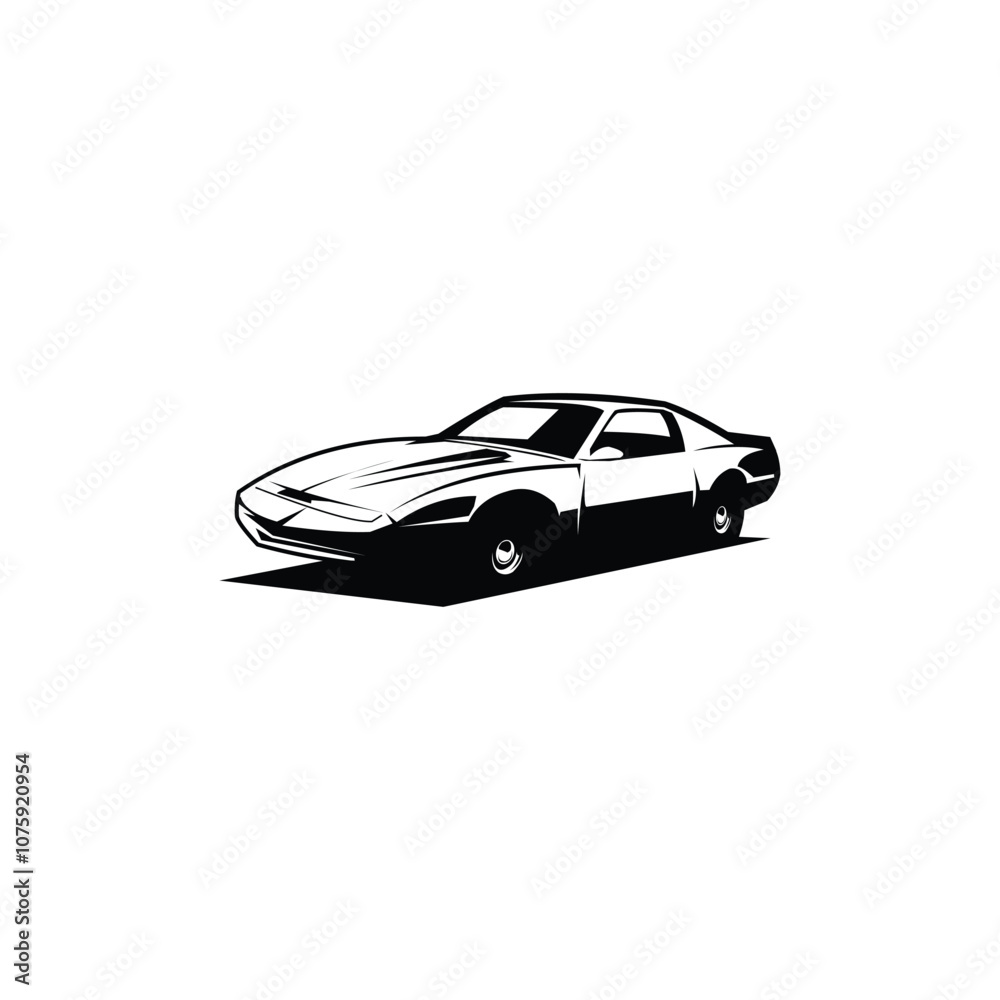Naklejka premium vintage Knight Rider car silhouette. isolated logo, badge, emblem, icon, sticker design. available in eps 10