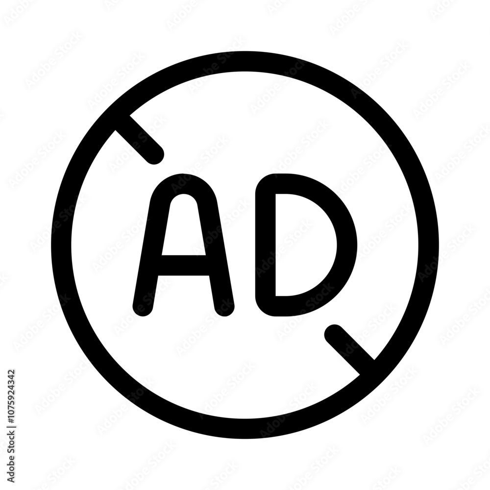 no ads icon with line style, perfect for user interface projects no ads icon with line style, perfect for user interface projects