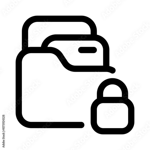 locked business data icon with line style, perfect for user interface projects