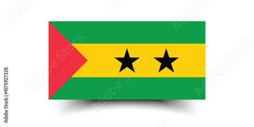 Sao Tome and Principe flag official colors and proportion digital vector illustration
