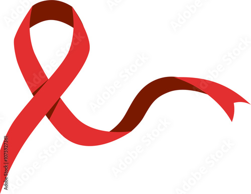 World AIDS day illustration. HIV prevention. Red ribbon AIDS Awareness.