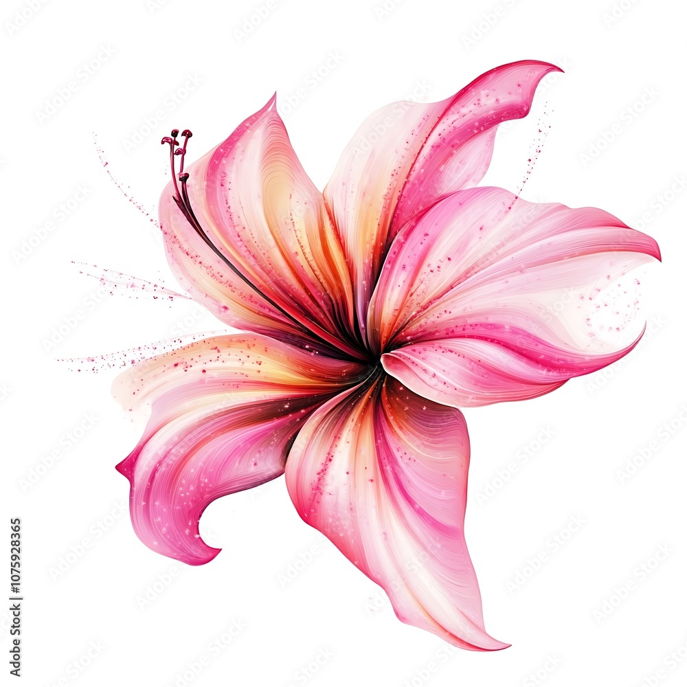 Naklejka premium Pink flower illustration isolated on white background
