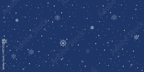 Beautiful falling snowflakes wallpaper. Winter dust ice particles. Snowfall weather white teal blue background. Many snowflakes january theme. Snow hurricane scenery, Magic nature fantasy snowfall