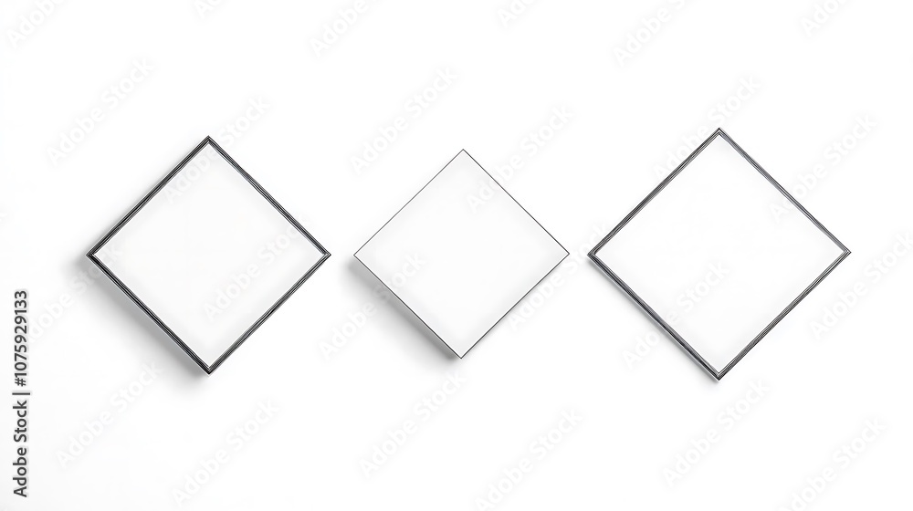 White square, rhombus and round stretching banner mockup White square, rhombus and round stretching banner mockup