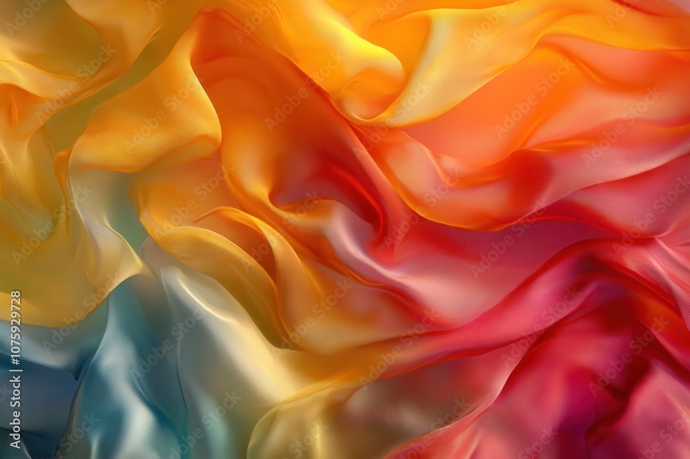 Obraz premium Luxurious silk fabric in vibrant colors with smooth, flowing textures for elegant backgrounds.