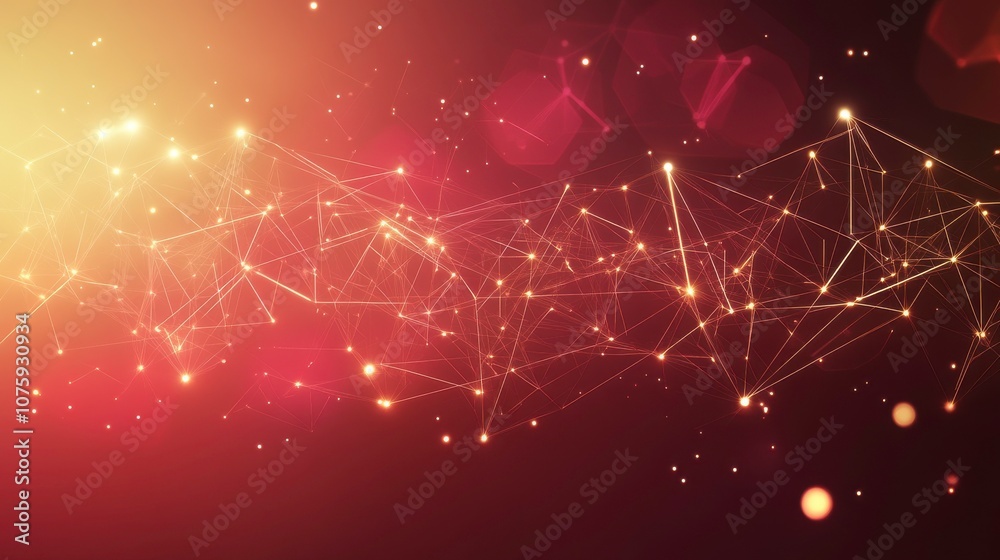 Abstract network design with glowing connections. Abstract network design with glowing connections.