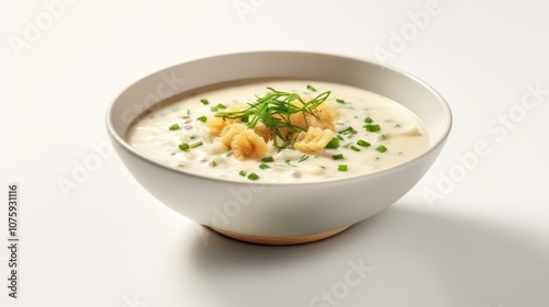 Creamy Soup with Croutons and Herbs