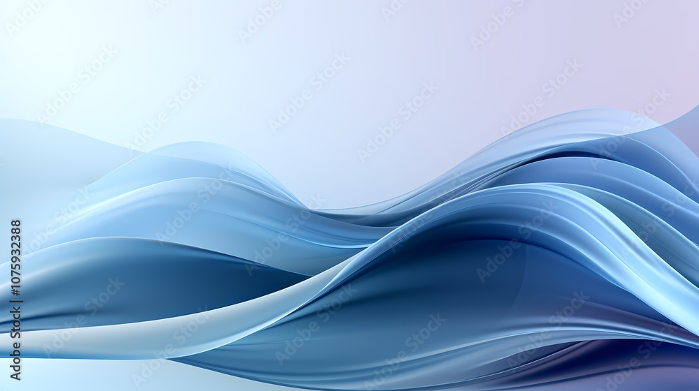 Naklejka premium digital technology silver and white abstract wave poster background