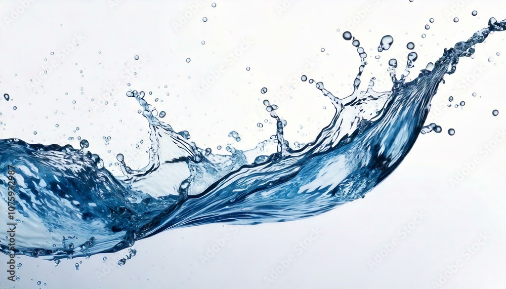 Obraz premium Water splash isolated on white background. Pure water. Water background. Flying water. Flow water.