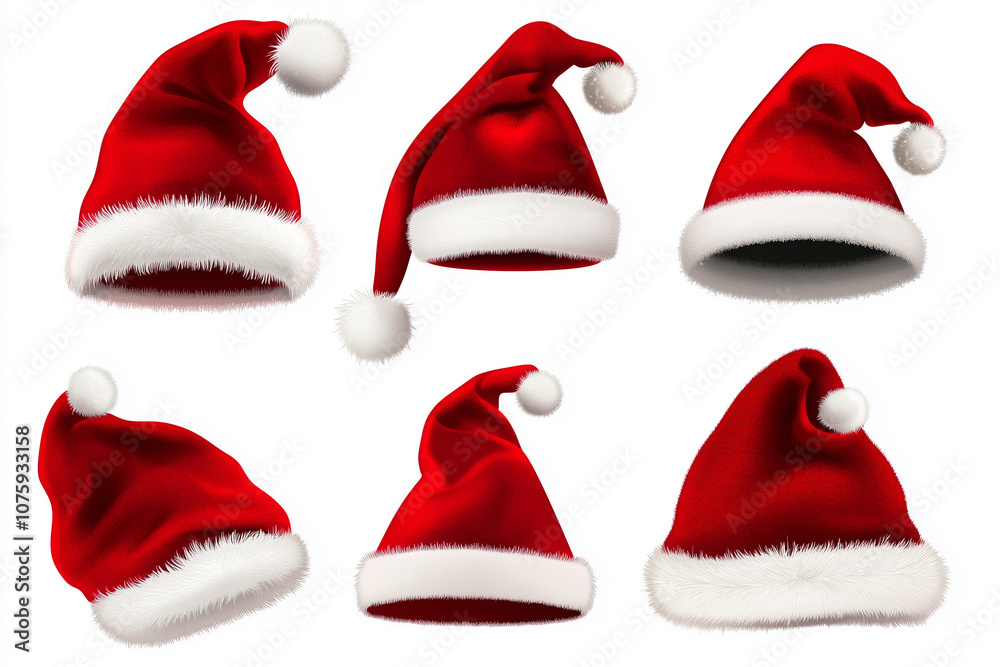 set of santa claus hats set of santa claus hats