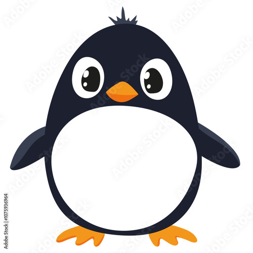 Cute Penguin Vector Illustration. Adorable Character Design for Winter and Holiday Projects