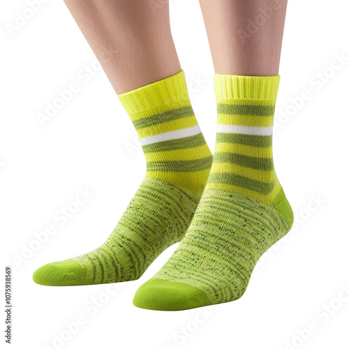 legs in colorful socks on transparent background, clipping path, png,  photo