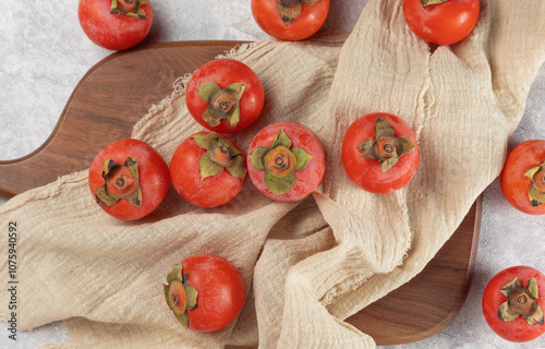 Delicious persimmons ripened in autumn