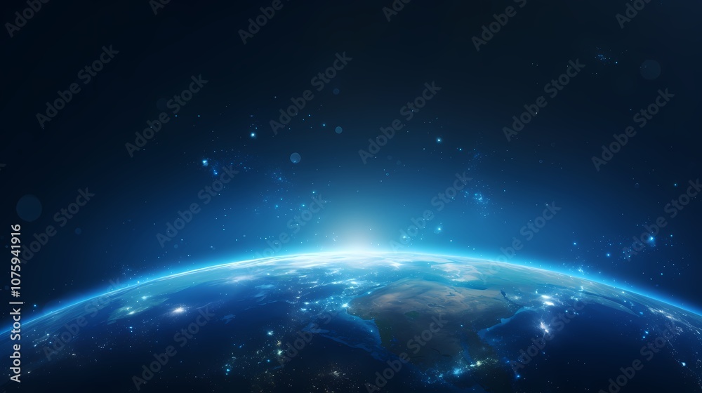 digital technology blue glowing horizon curve poster background digital technology blue glowing horizon curve poster background