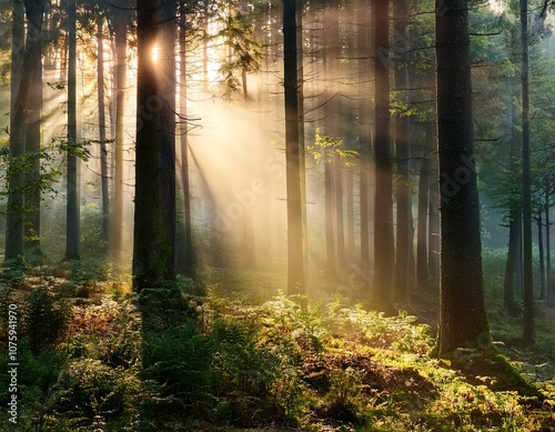 Magical Forest in Morning Light