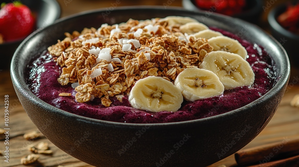 Acai Bowl with Banana and Granola Acai Bowl with Banana and Granola