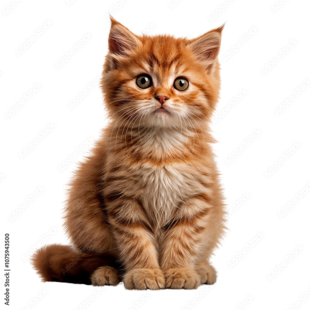 Small cute orange kitten, isolated on transparent background Small cute orange kitten, isolated on transparent background