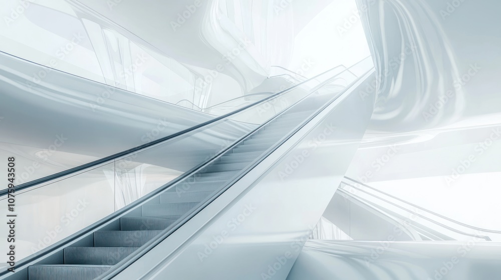 Obraz premium Futuristic Architecture with Escalator