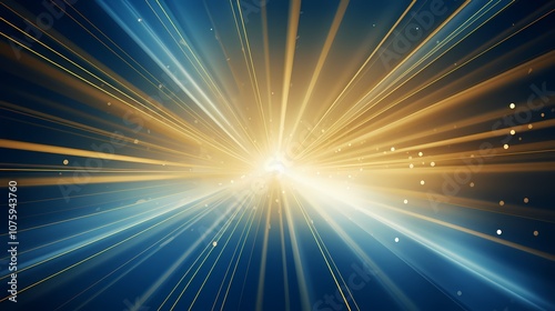 digital technology golden luminous rays poster background