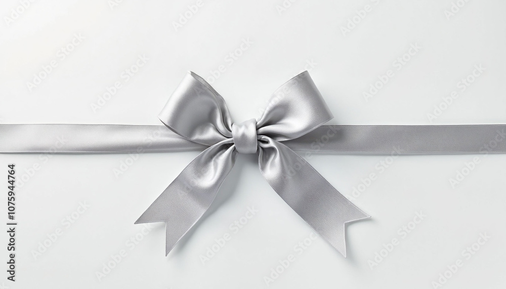 Elegant Satin Bow on White Background