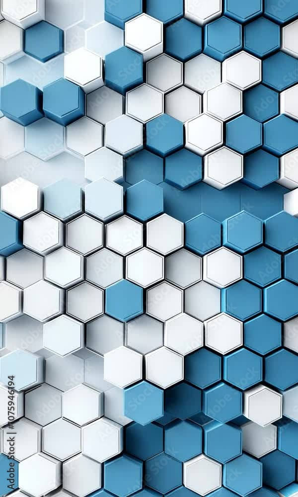 Abstract Hexagon Pattern with Blue and White Colors Abstract Hexagon Pattern with Blue and White Colors
