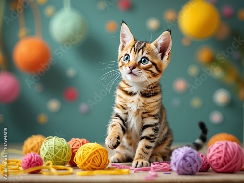 An adorable 3D pattern background featuring various cute cat breeds, each uniquely illustrated, perfect for pet lovers, home decor, and seasonal projects. photo