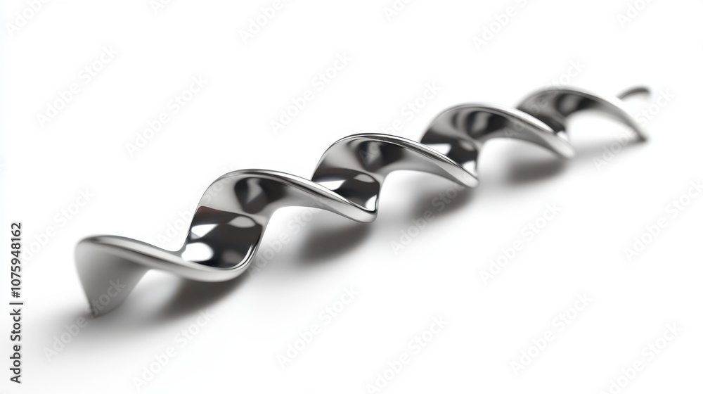 Minimalist Isolated Corkscrew with Striking Spiral and Shadow on White Background Minimalist Isolated Corkscrew with Striking Spiral and Shadow on White Background