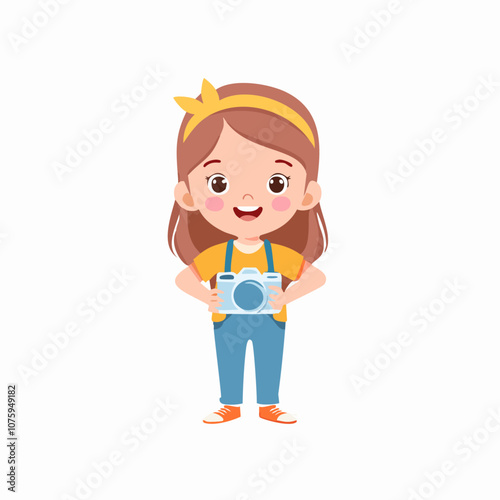 Photographer Cute Worker Work Job Profession Professional Occupation Cartoon Character
