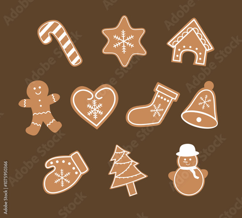 Festive Gingerbread Cookies Illustration