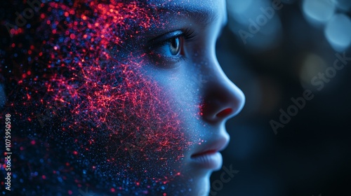 Digital People Technology Company Poster, Three-Dimensional Design with Science and Technology Elements, Abstract Representation of Innovation, Futuristic Concept