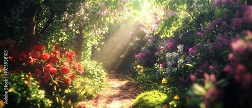 Embrace the beauty of renewal and balance during the spring equinox with a captivating image that captures blooming flowers, vibrant greenery, and the harmonious interplay of light and shadow 