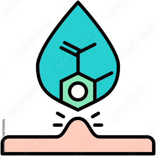Salicylic Acid Icon. Phenolic Molecular Formula Symbol Stock Illustration. Vector Filled Line Icons For UI Web Design And Presentation