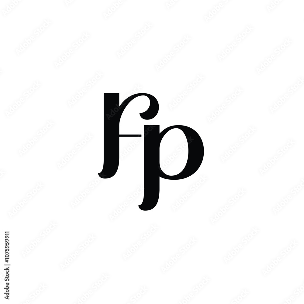 FP monogram logo design letter text name symbol monochrome logotype alphabet character simple logo