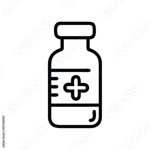 Medicine bottle icon with pills, symbolizing pharmaceutical products and healthcare.