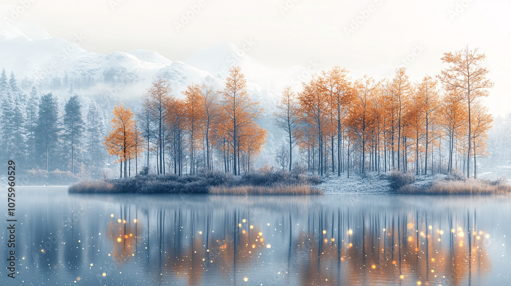 A tranquil winter landscape perfect for holiday cards, winter-themed designs, or serene art pieces. Ideal for events focused on peace and reflection. A tranquil winter landscape perfect for holiday cards, winter-themed designs, or serene art pieces. Ideal for events focused on peace and reflection.