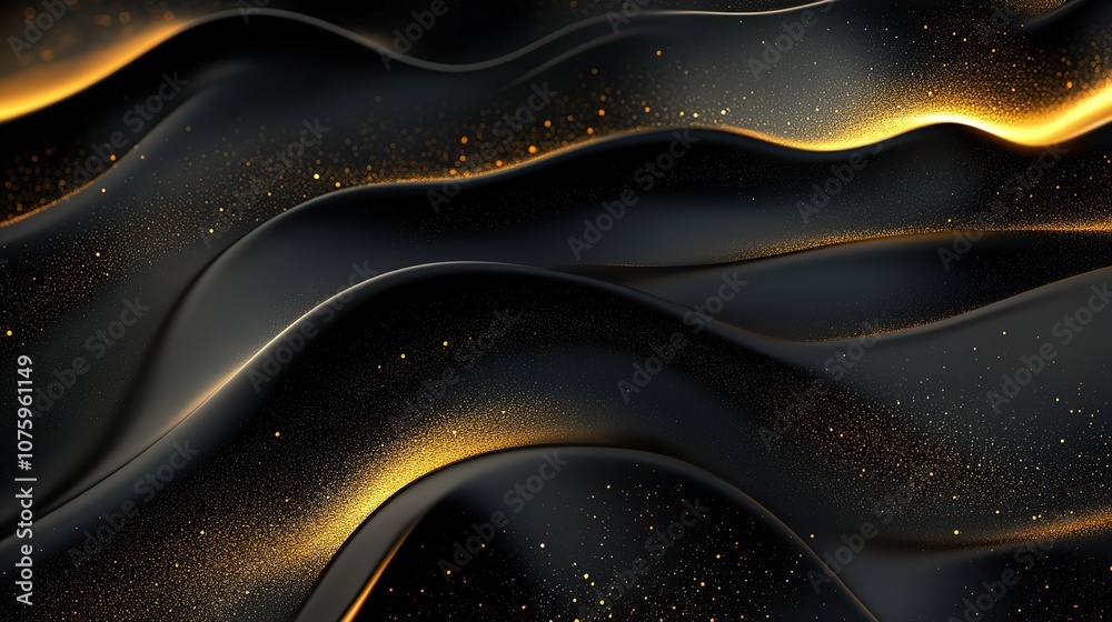 dramatic black and gold spotlight effect with grainy texture and color gradient abstract glowing background illustration, HD image dramatic black and gold spotlight effect with grainy texture and color gradient abstract glowing background illustration, HD image