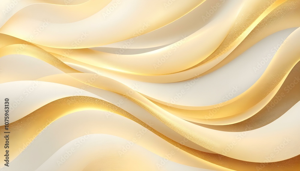Abstract geometric shape white gold background with light and shadow 3D layered for presentation design. Modern white and gold abstract background. Abstract geometric shape white gold background