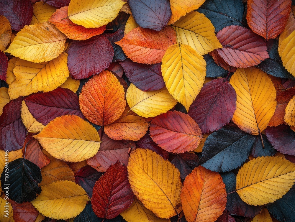Colorful autumn leaves in a variety of shades. Perfect for autumnal themes and designs, this image evokes feelings of warmth and change. Colorful autumn leaves in a variety of shades. Perfect for autumnal themes and designs, this image evokes feelings of warmth and change.