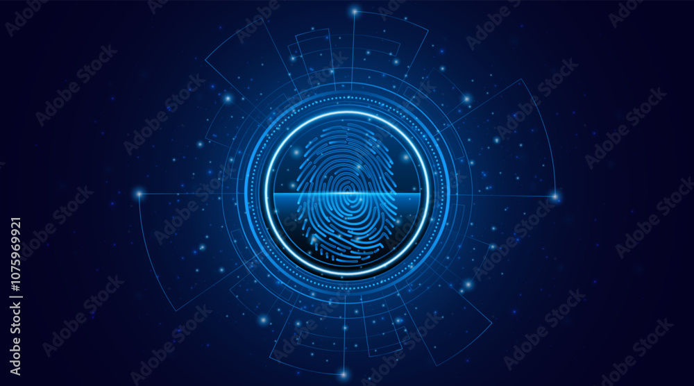 Abstract technology circuit board background. Fingerprint scanning cybersecurity concept. modern technology innovation concept background Abstract technology circuit board background. Fingerprint scanning cybersecurity concept. modern technology innovation concept background