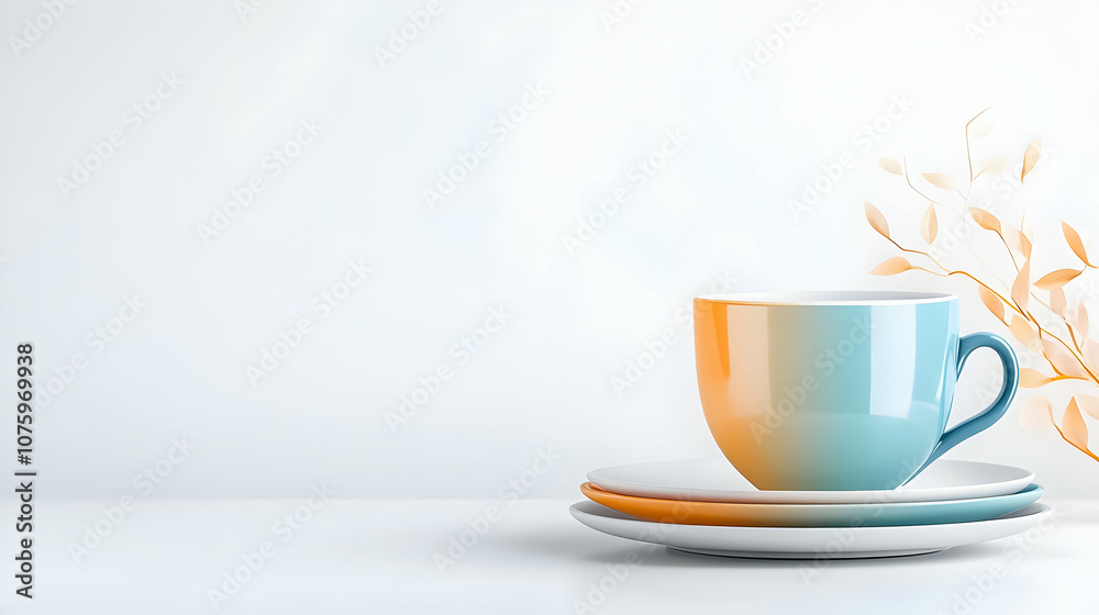 Obraz premium Plastic tableware on white background