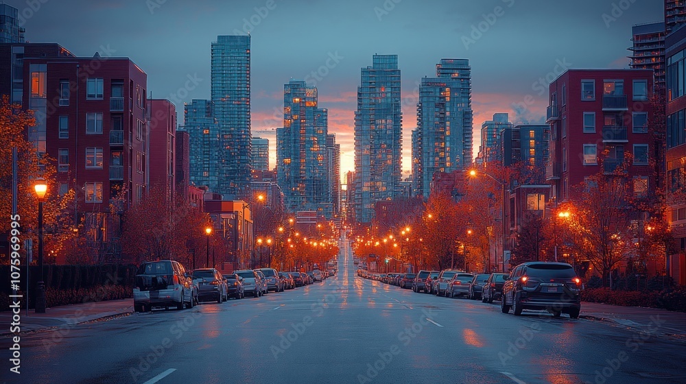 Fototapeta premium Cityscape at Dusk