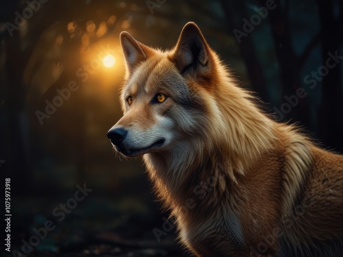 portrait of a wolf,wolf in the forest,wolf in the wild