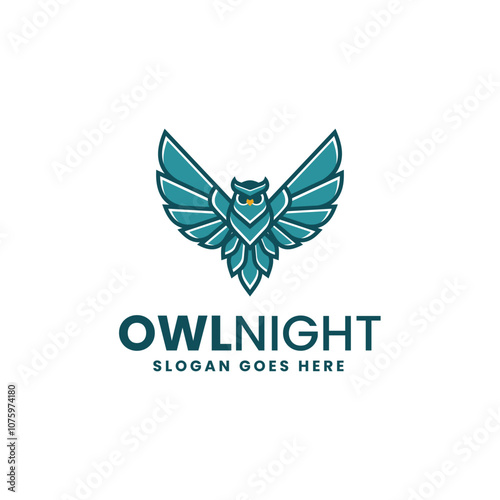 Owl Color Simple Mascot Logo