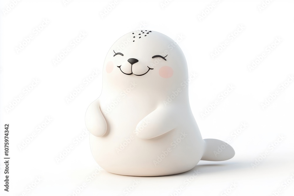 A 3D cartoon seal character, isolate on white background, designed with whimsical and cute features. A 3D cartoon seal character, isolate on white background, designed with whimsical and cute features.