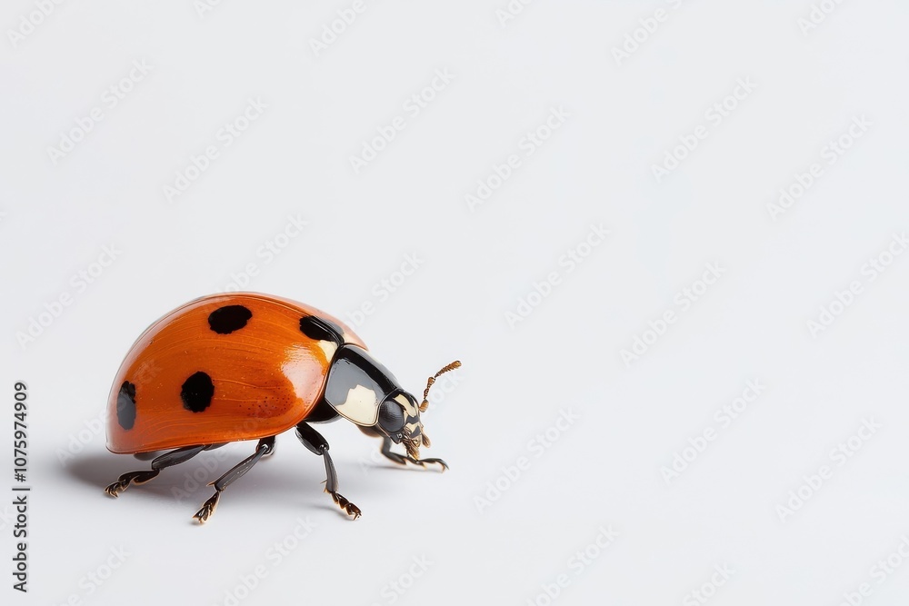 A ladybug isolate on white background, showcasing its vibrant colors and distinct features.